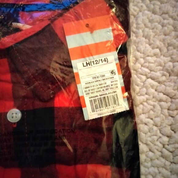 NWT Boys Lg Husky Flannel Button Down - Picture 4 of 4